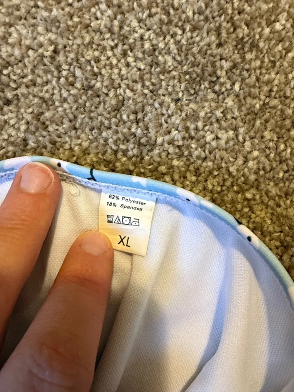 Light Blue Floral Smocked Ruffle Bikini Set